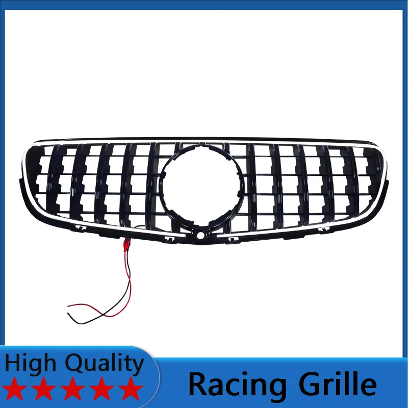 

Для Mercedes-Benz GLC Class X253 2016-2019: Гоночная решетка радиатора, передний бампер, комплект обвеса, аксессуары в стиле GT с LED-подсветкой