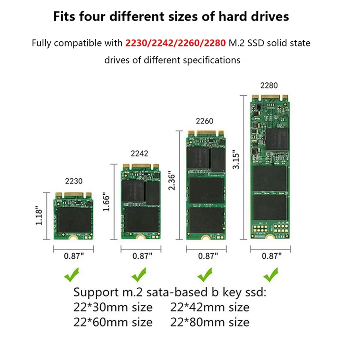 حاوية BISMZ الخارجية Nvme M2 SSD M.2 NGFF NVME حافظة محرك الحالة الصلبة ذات البروتوكول المزدوج يدعم M.2 NGFF 2230/2242/2260/2280
