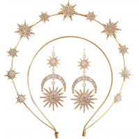 ZANLLOY Fashion Metal Moon And Stars Handmade DIY Design Hairband Bridal Crown Wedding Headdress Jewelry