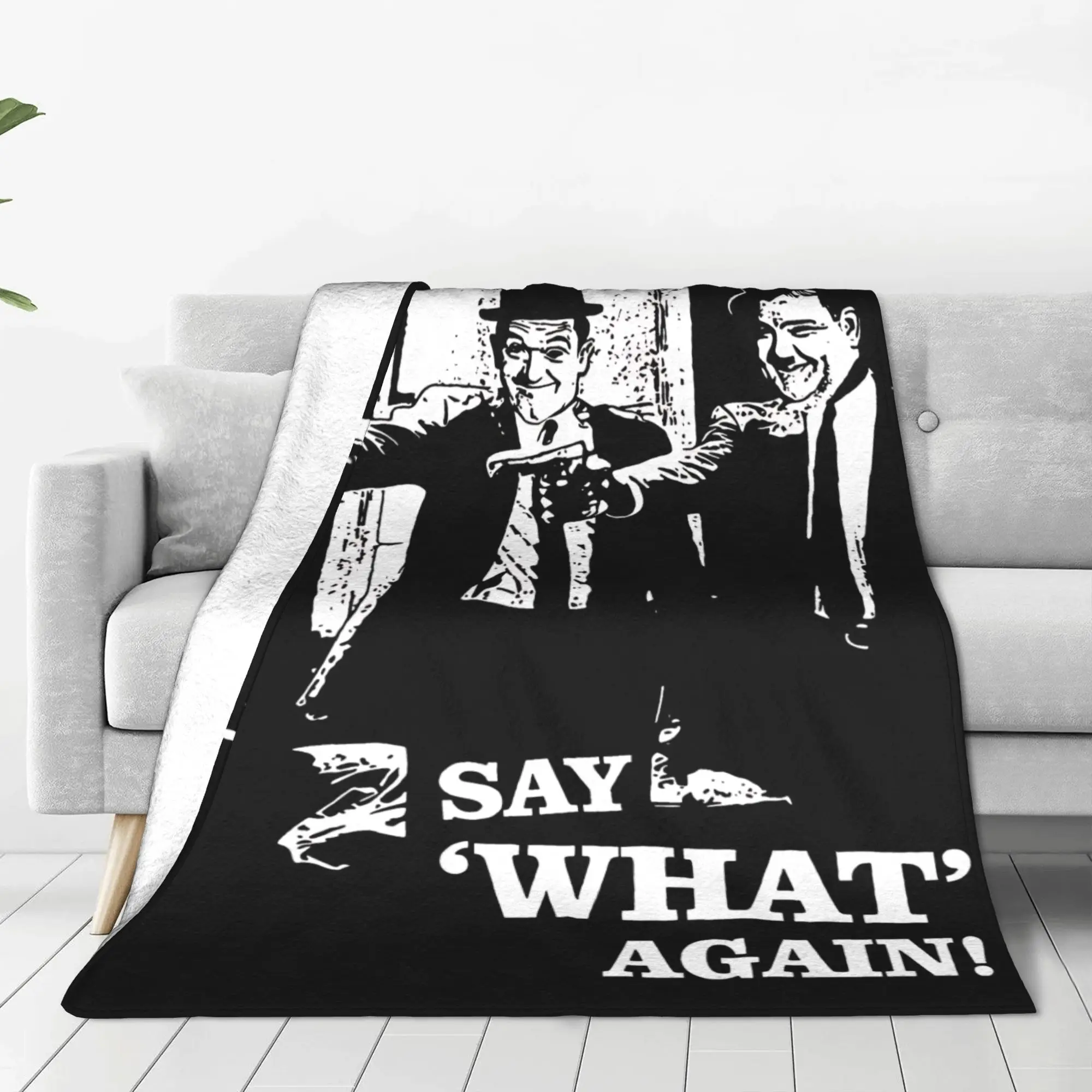 Pulp Fiction Laurel  Hardy Say Blanket  Warm Soft Funny Plush Throw Blanket For Child Couch Bed Flannel Bedspread Bed Cover