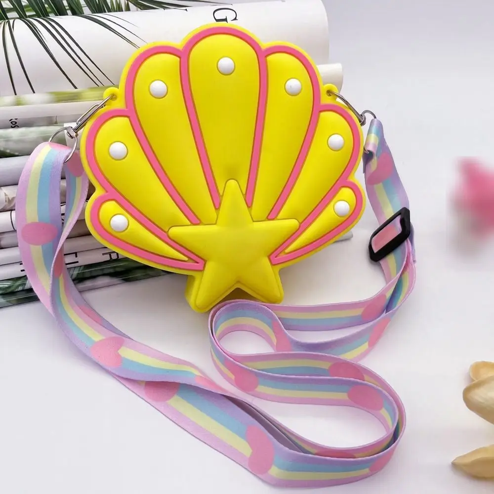 Water-proof Silicone Shell Bags Adjustable Strap Soft Seashell Crossbody Pouch Adequate Capacity Lightweight Zipper Shoulder Bag