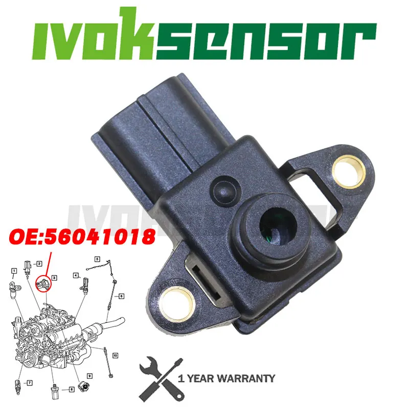 

M.A.P Manifold Absolute Boost Pressure MAP Sensor 56041018 For 1999-2001 Jeep Grand Cherokee Dodge Ram Caliber 2.0L 4.0L 4.7L
