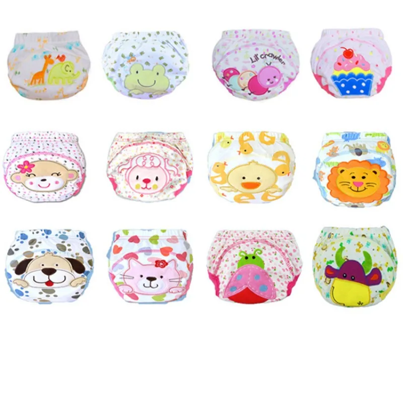 Baby Cotton Learning Pants Diaper Diaper Waterproof Training Pants Breathable Baby Washable Cartoon Training Pants