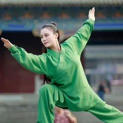 Tai Chi-kleding Linnen Katoen Ademende oefenkleding Dames Vechtsportkleding Prestatiekleding TaoÃŊstische gewaden 2025, nieuw