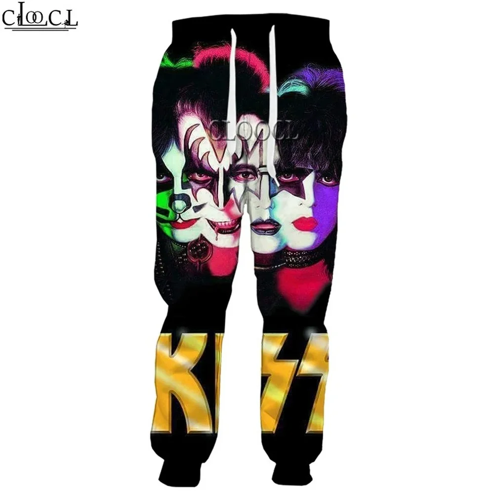 HX Kiss Band Trousers Hip Hop Rock Metal Band Fashion 3D Printed Casual Pants Sweatpants Jogging Mens Clothing DropShipping