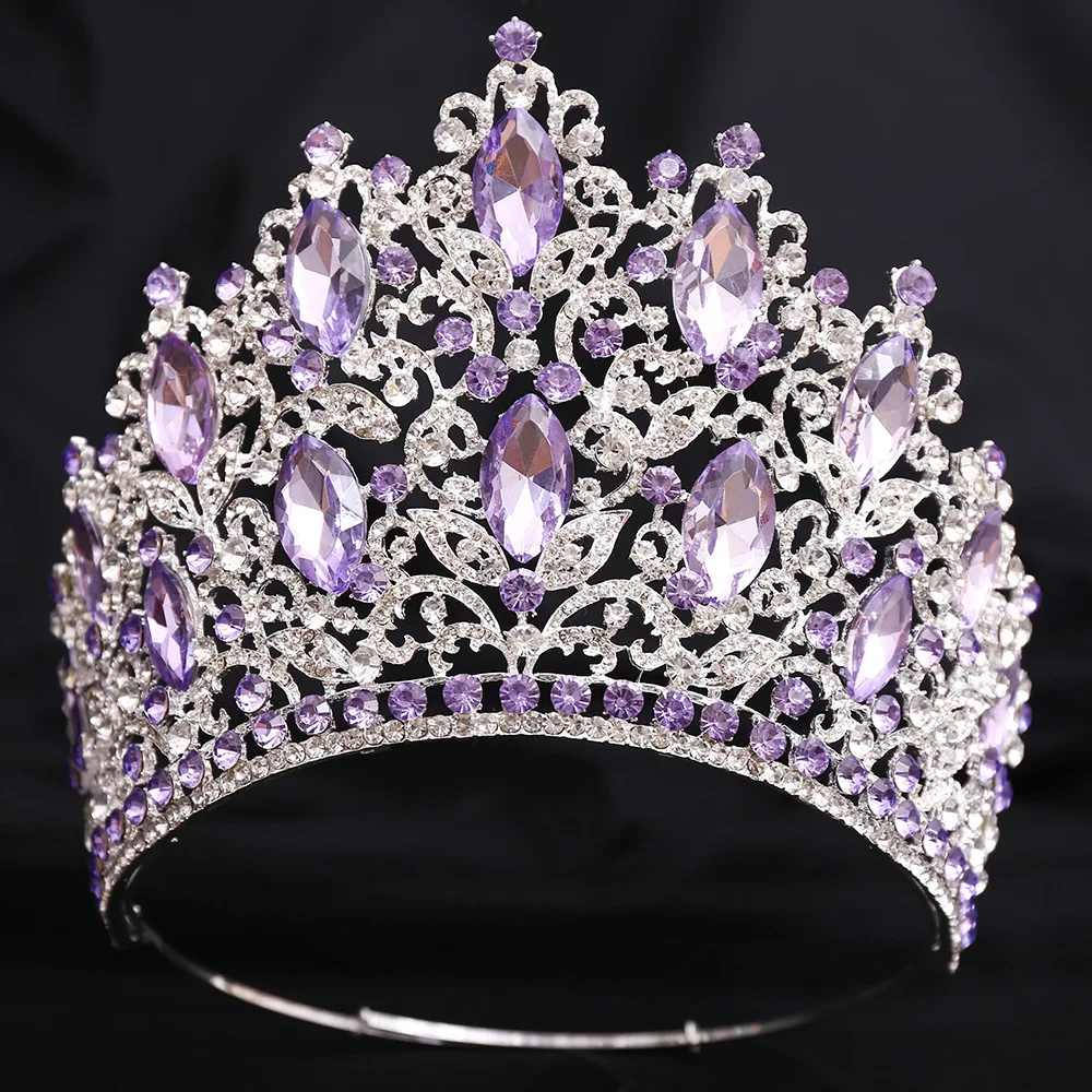DIEZI Big Baroque 22 Colors Big Crystal Crown For Women Party Bridal Bride Luxury Elegant Queen Tiara Crown Hair Accessories