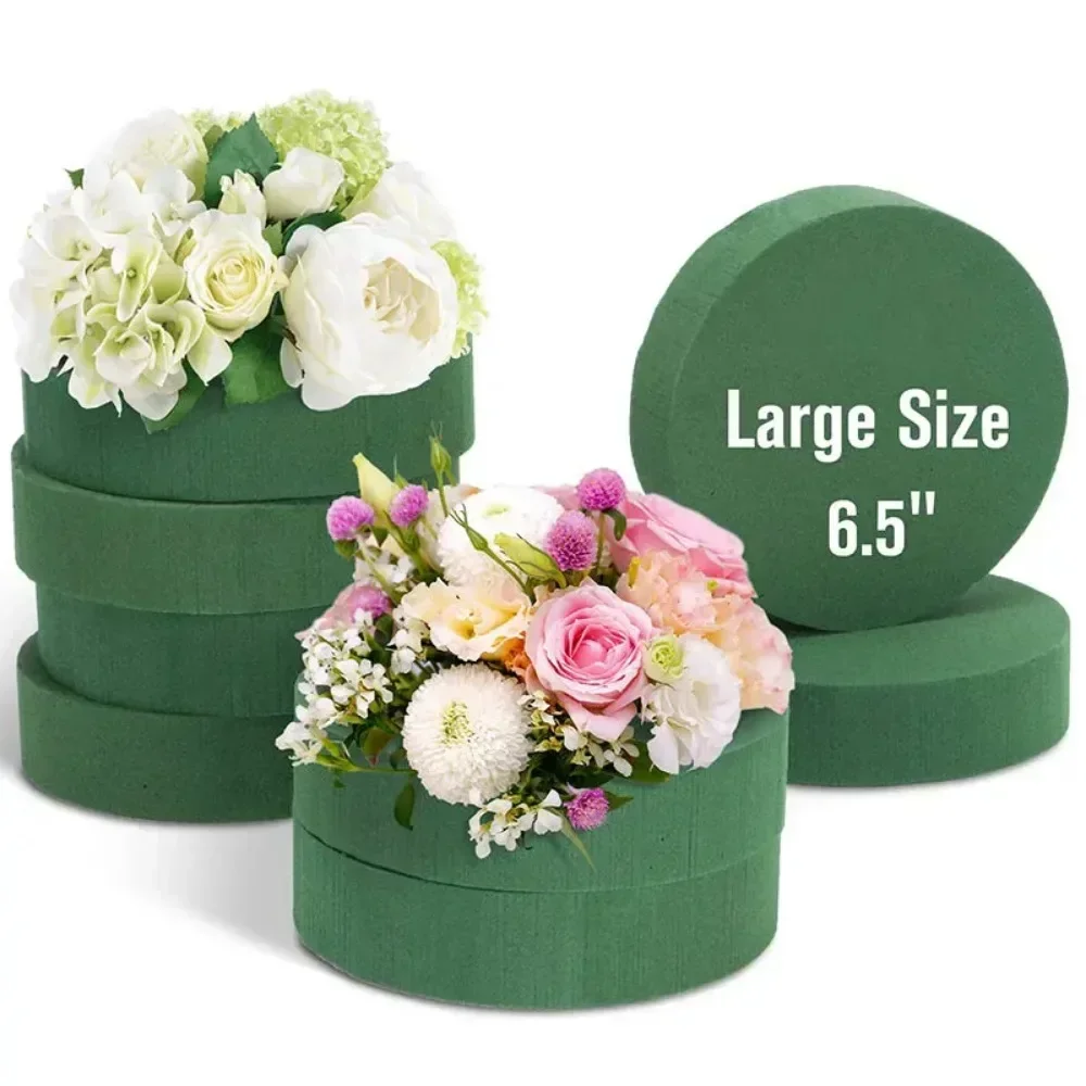 6.5'' Inch Round Foam Blocks for Artificial Flowers DIY Flower Arrangement  Wedding Party Decoration Home Decor Dining Table