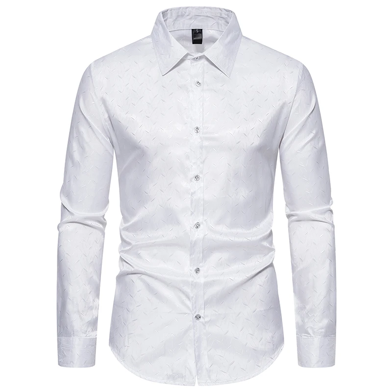 Camisa casual lustrosa de manga comprida masculina, Vintage, Festa de Disco, Baile, Moda, Novo, 2024