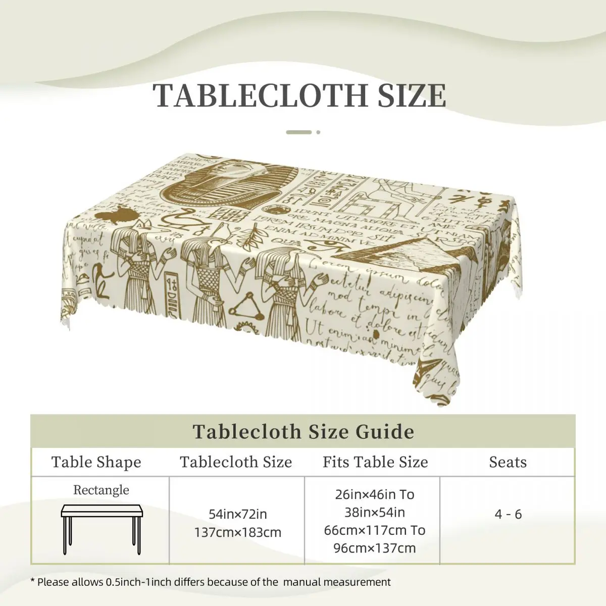 Ancient Egypt God Horus And Anubis Egyptian Pharaoh Custom Rectangular Tablecloth Waterproof Table Cover for Events Table Cloth