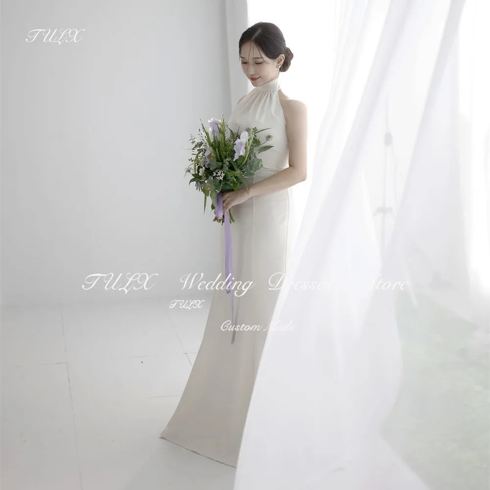 

TULX Elegant Halter Sleeveless Wedding Korea Photo Shoot Dresses Mermaid Long Bridal Gowns Custom Made Corset Back 웨딩드레스 2025