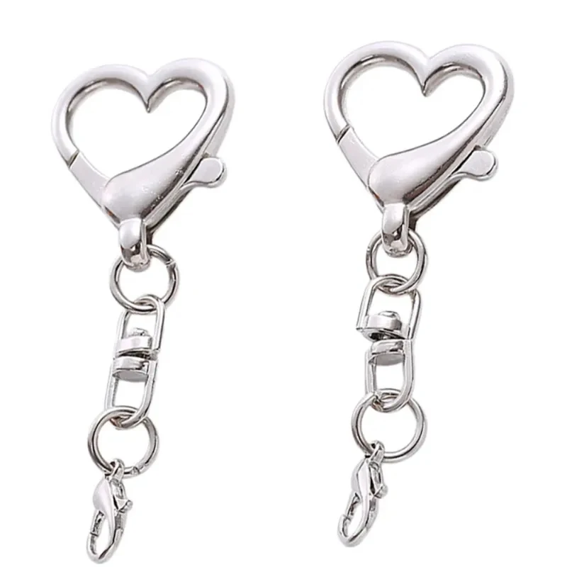 Unique Alloy Heart Keyring Pendant Heart Shaped Clasp for DIY Jewelry Making