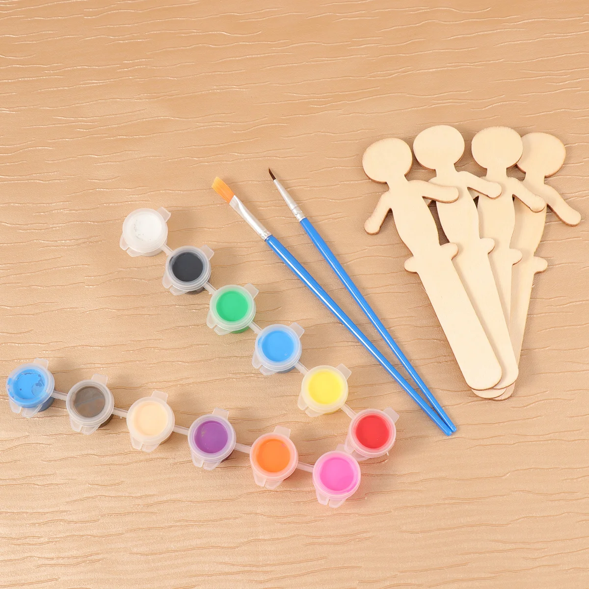 ไม้ตกแต่งเค้ก 32 ชิ้น รูปคน สำหรับงาน DIY พร้อมสี 12 สี สำหรับตกแต่งงานแต่งงาน วันเกิด และคริสต์มาส