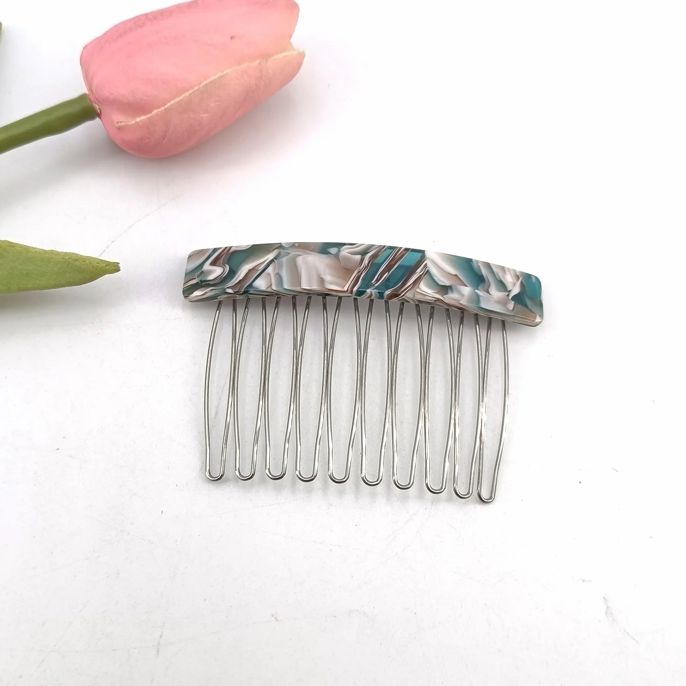 1/2 Stück Mittelgroßer 10-Zahn-Haarkamm-Clip für Damen, Haarstyling-Haarnadeln, Kopfschmuck, Schmuck, Pony- und Haarsträhnen-Kamm-Clip, Geschenke – Detail 7