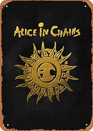 Vintage Metal Sign Alice Chains Jerry Cantrel Metal Music Logo - 8 x 12 Inches Tin Sign for Home Bar Pub Garage Decor Gifts sign