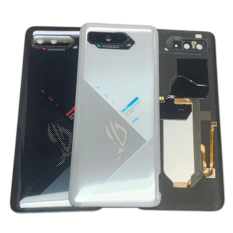 Back Cover Rear Door Case Housing For Asus ROG Phone 5 ZS673KS Battery Cover with Camera Frame Lens Repair Parts