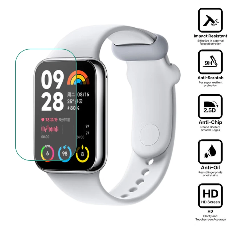 Hartglas Smartwatch HD Schutz folie für Xiaomi Mi Band 8 Pro Miband 8pro Displays chutz folie Smart Watch Zubehör