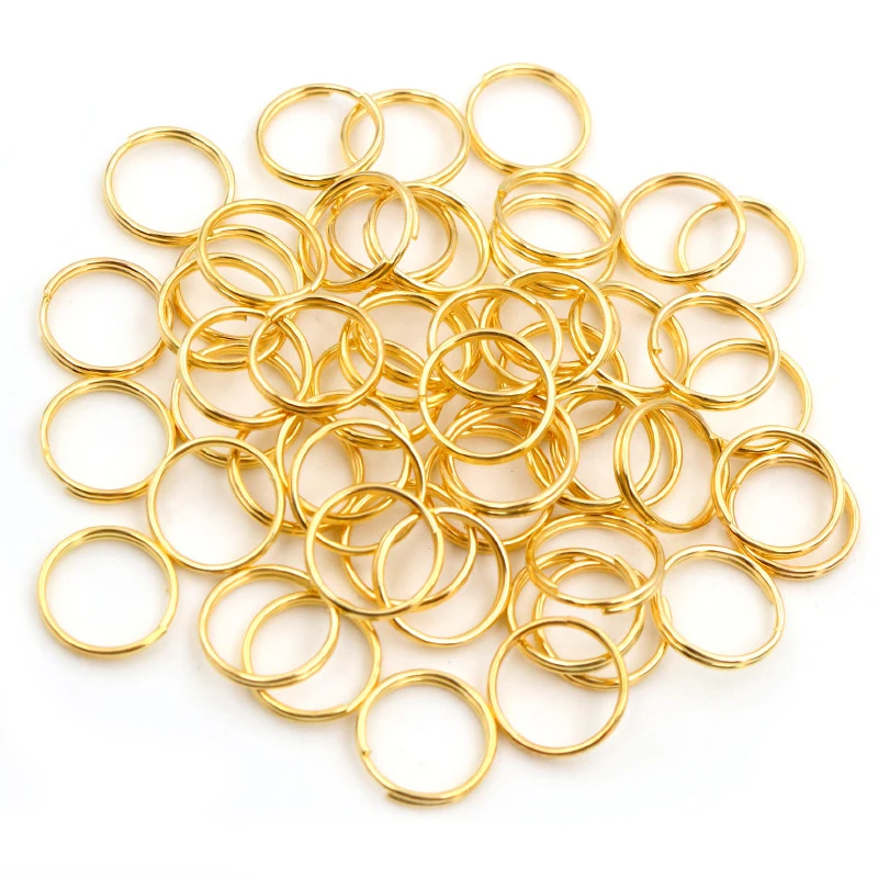 Vendita calda 200 pz/lotto 5 Anelli da salto a doppio anello da 7mm, colore oro argento, connettori per anelli spaccati, per la creazione di gioielli