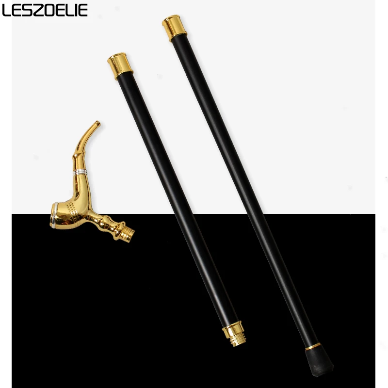 Luxury Golden Pipe Handle Stick Man 2024 Party Decorative Walking Cane Men Fashion Elegant Hand Cane Vintage Canes Walking Stick