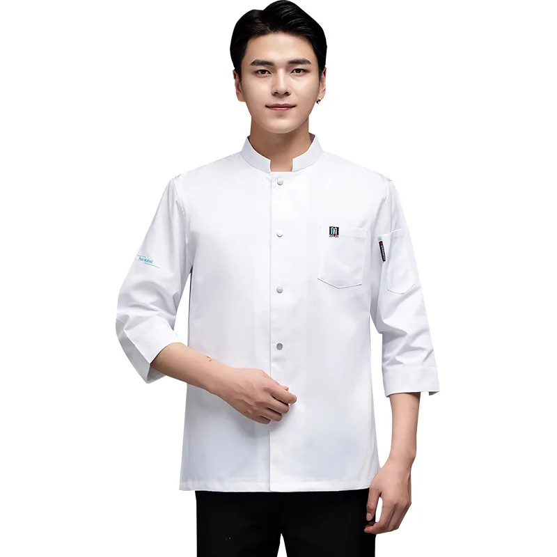 Uniforme de chef de cuisine imperméable pour hommes, salopette à manches longues, vêtements d'hôtel, salle à manger, été, printemps, automne