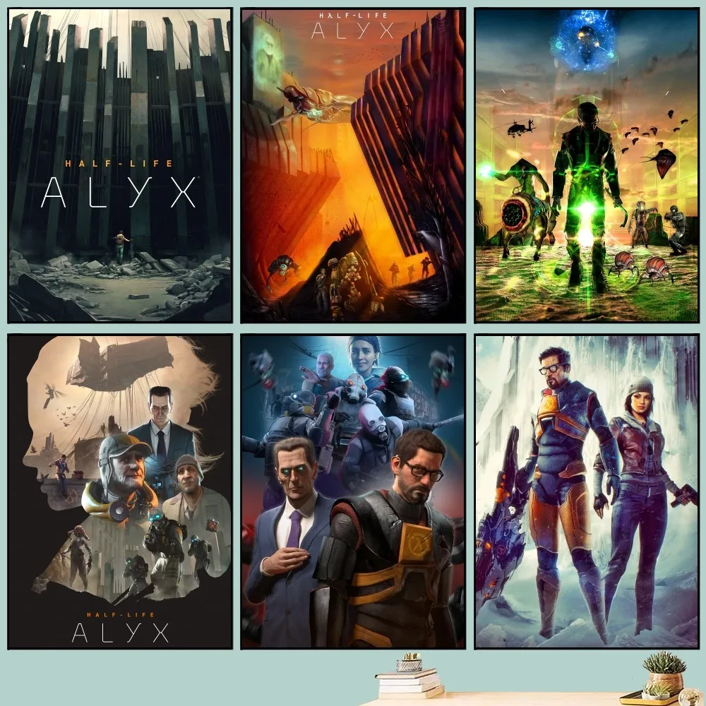 

Half-Life Alyx Hot Video Game Poster DIY Vintage Movie Poster Wall Art Painting Study Stickers Big Szie Wall Painting
