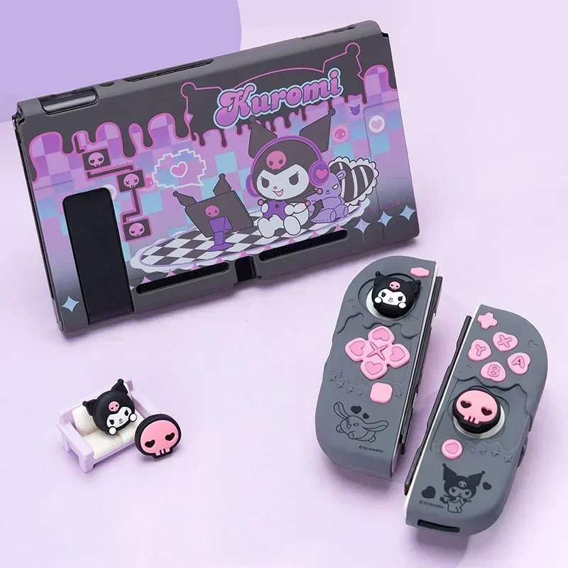 Sanrio Kuromi Cinnamoroll Pochacco Switch Ns/Oled Handle Protective Case Anti-Fall Digital Accessories Toy Birthday Gift