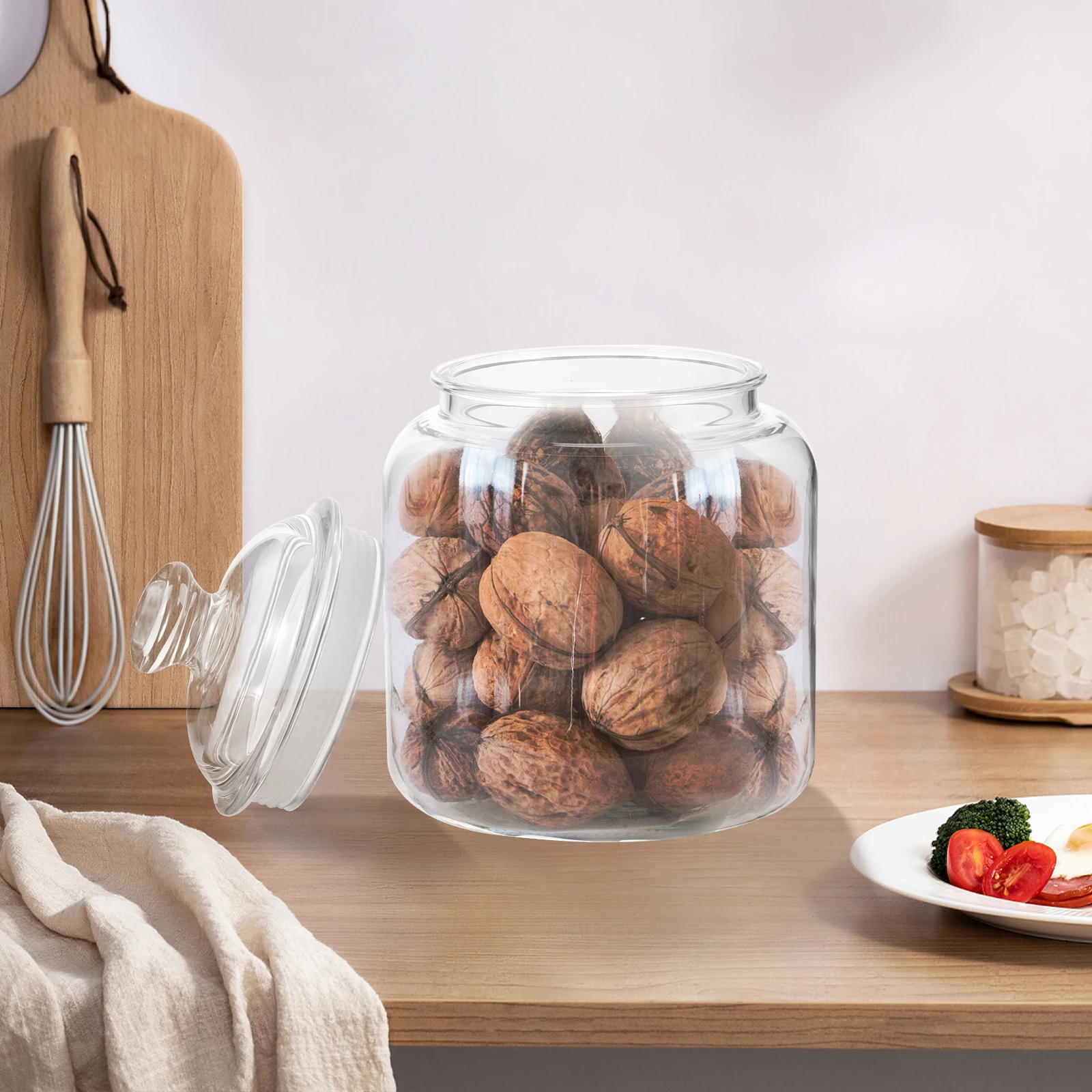 

Airtight Tea Transparent Plastic Food Storage Container Reusable Coffee Beans Jar Household Kitchen Storage Canister For Grains