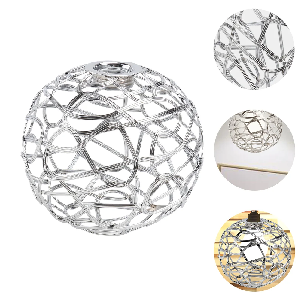 Metal Cage Lamp Shade Rattan Lamp Shade Decorative Globe Lamp Shade Clip On Chandelier Light Covers Ceiling Pendant Light