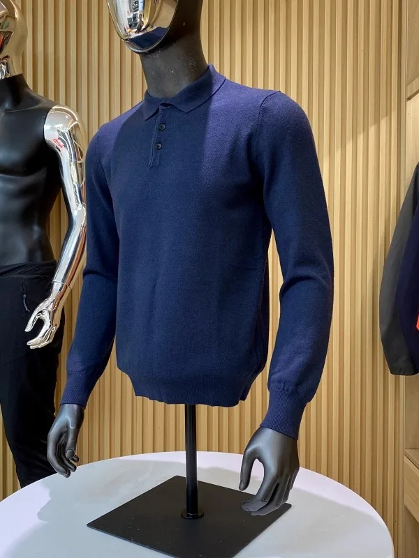 

High-End Mixed Wool Knitwear Collared Sweater for Men Busin Casual Warm Faionable Autumn Winter Faion