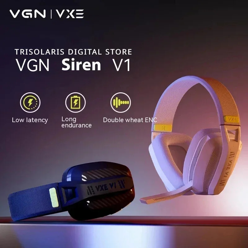 VGN-auriculares inalámbricos VXE Siren V1, audífonos con baja latencia, ligeros, modo Dual, Bluetooth 5,3, Fps, 2,4g, para juegos