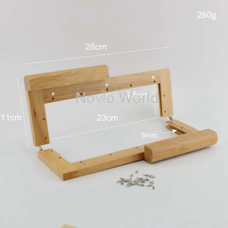 1-4-10 Pieces,2 Size 3 Colors 21.5X6.5cm 28X11cm Natural Wood Frame for DIY Wood Purse Frames Handbag Ladies Evening Pen Handle