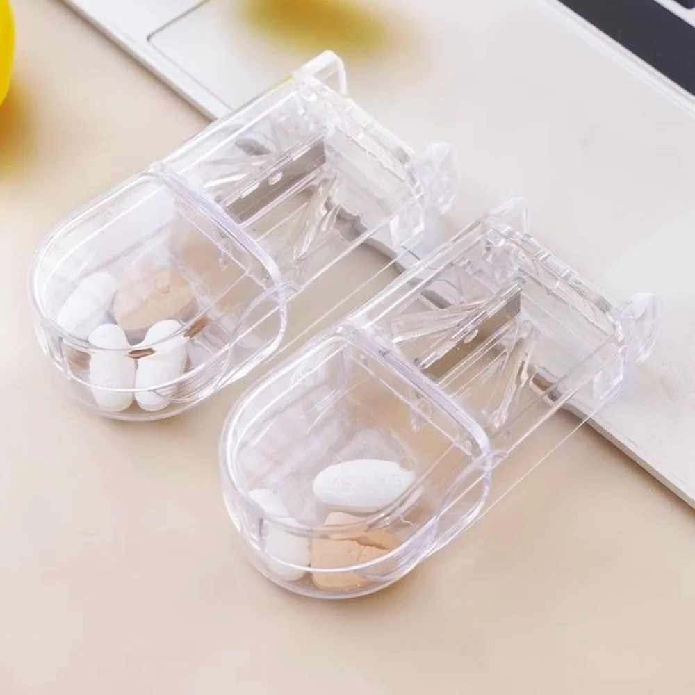 New Portable Pill Splitters Cutter Medicine Vitamin Split Drugs Tablet Cutting Pills Box Container Storage Cases Organizer Care