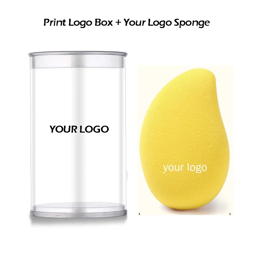 Batidora con logotipo personalizado, Mango con forma de Color, fruta Graient, Mango pequeño, aguacate, traje de maquillaje, esponja cegadora, cosmética, esponja lavable