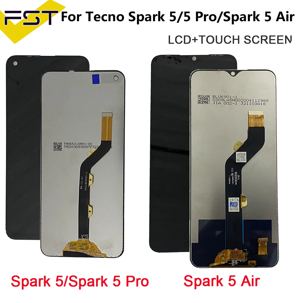 For Tecno Spark 5 Air KD6a LCD Display Touch Screen Digitizer Assembly For Tecno KD6 LCD Tecno Spark 5 Pro KD7 KD7h KD7s lcd