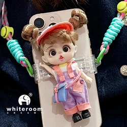 Mini Doll Surprise Cute Girl Phone Back Clip Straps Accessories DIY Fashion Animal Playful Mischievous Baby Bag Birthday Gift