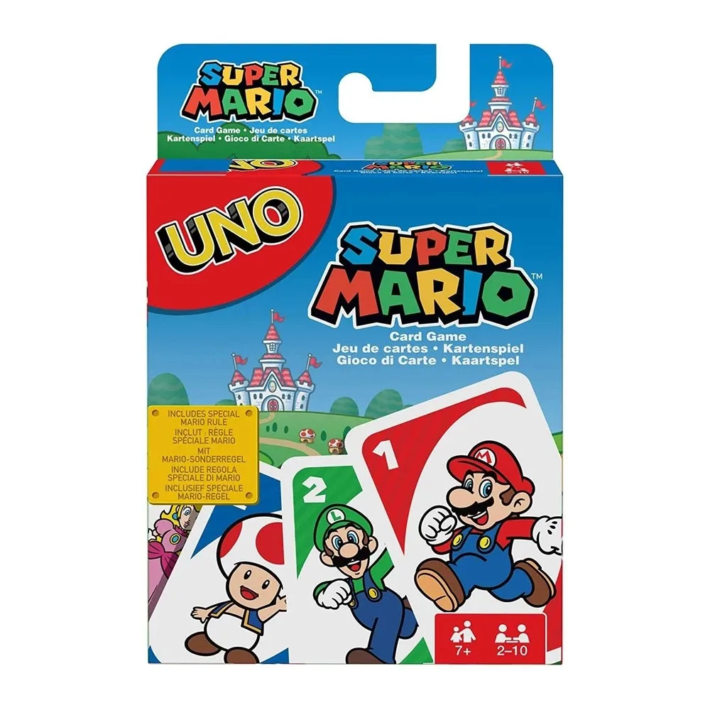 

Mattel UNO Super Mario Card Games Family Funny Entertainment Board Game Poker Kids Toys Playing Cards