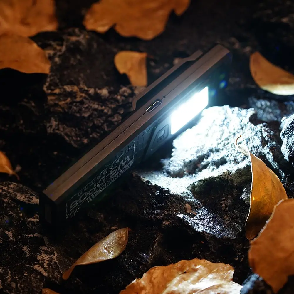 Slim Flat EDC Flashlight, 2000LM Powerful USB-C Rechargeable Pocket Light, Magnetic Base IPX4 Waterproof LED Torch for Camping
