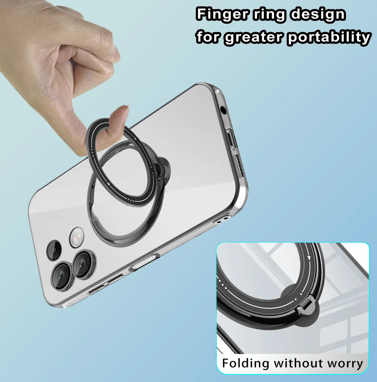 Luxury Plating Transparent Magnetic Stand Case For Xiaomi POCO C65 X6 F5 F6 X3 M6 Pro 4G Ring Holder Camera Protector Back Cover