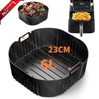 23cm/9inch Square Silicone Air Fryer Liners for 6 to 8QT Reusable Silicone Airfryer Tray Insert for COSORI Ninja Philips & More