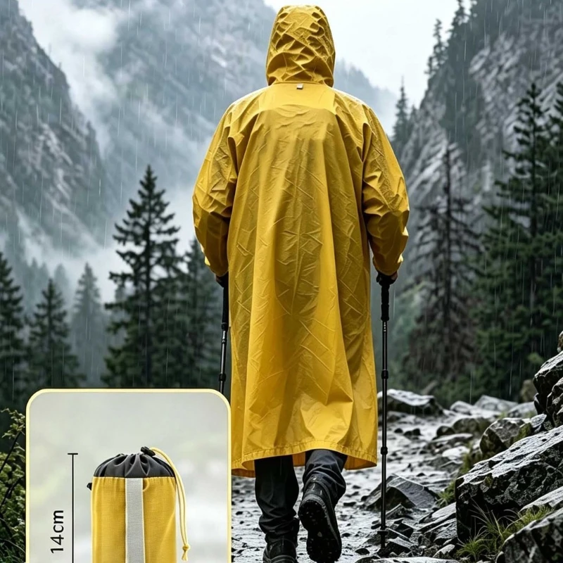 Outdoor Footprint Rainstorm Protection One-piece Poncho Nylon | Mountaineering, Hiking Sleeve Raincoat Outdoor Mountaineering