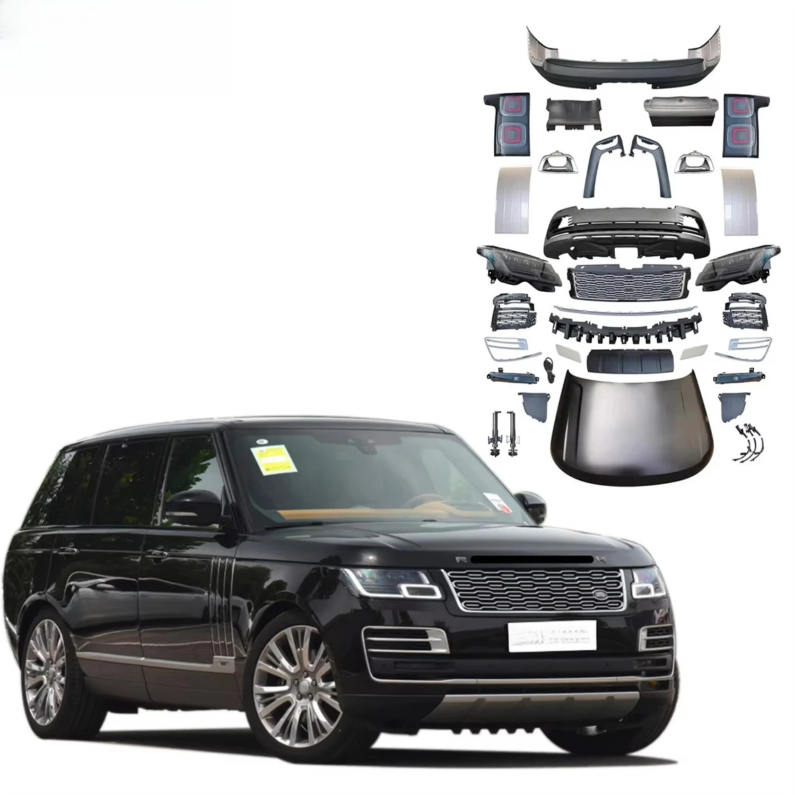 

Для Range Rover L405 Vogue SC заводской модернизированный комплект кузова 2013-2017 Обновление до L460 SVA Передний задний бампер Решетка капота Лампа