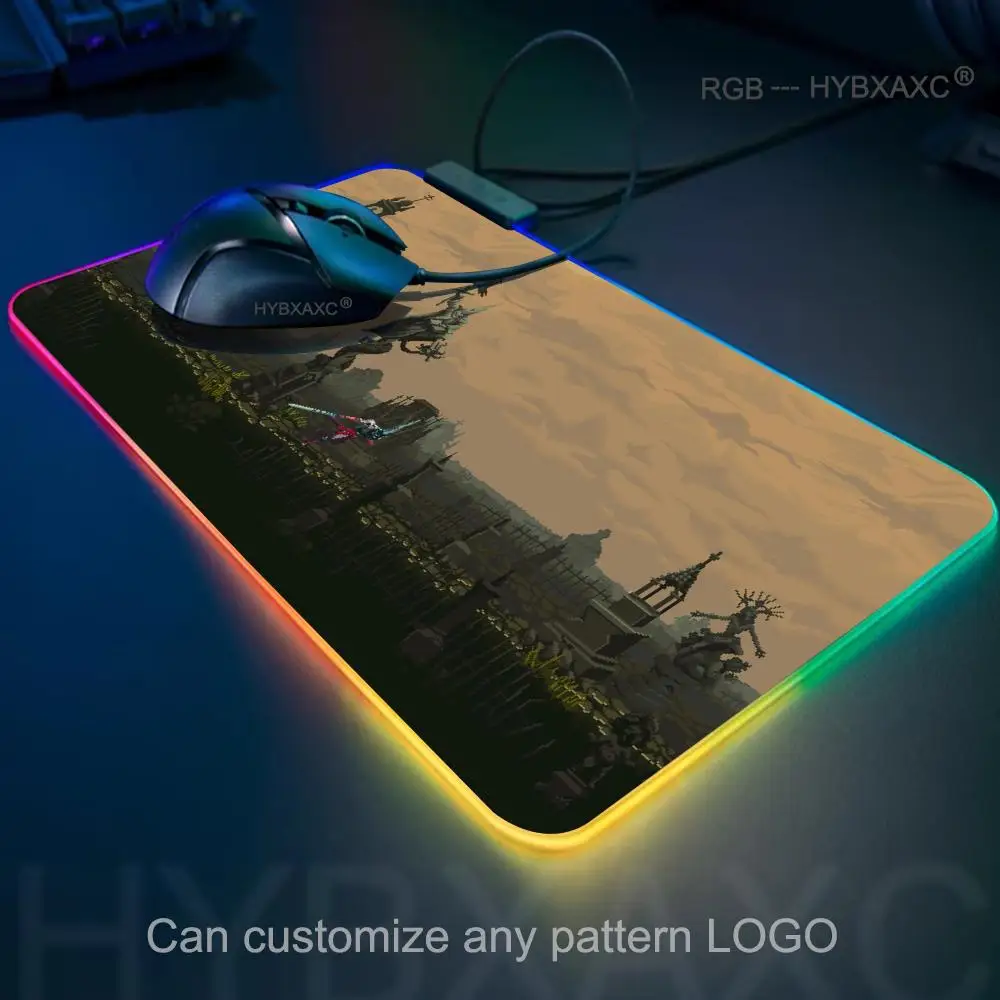 80x40cm HYBXAXC Mouse Pad RGB Gaming Mouse Pad Desk Mat HD Gamer Large Gaming LED Light XXL game B-Blasphemous RGB Mouse Pad