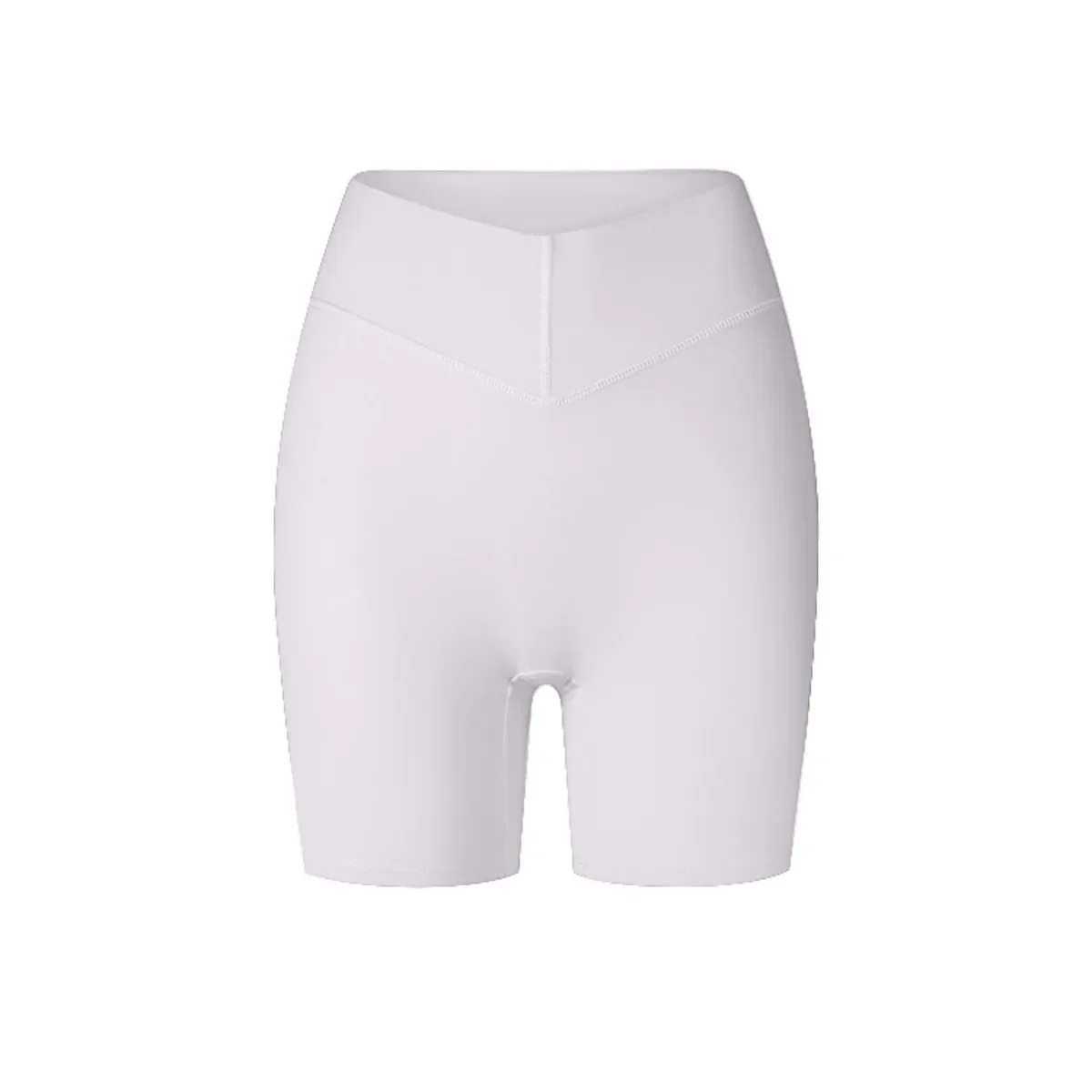 Short de sport pour femme, vêtement de fitness, yoga, couleur chair, forme en V, taille haute et élastique