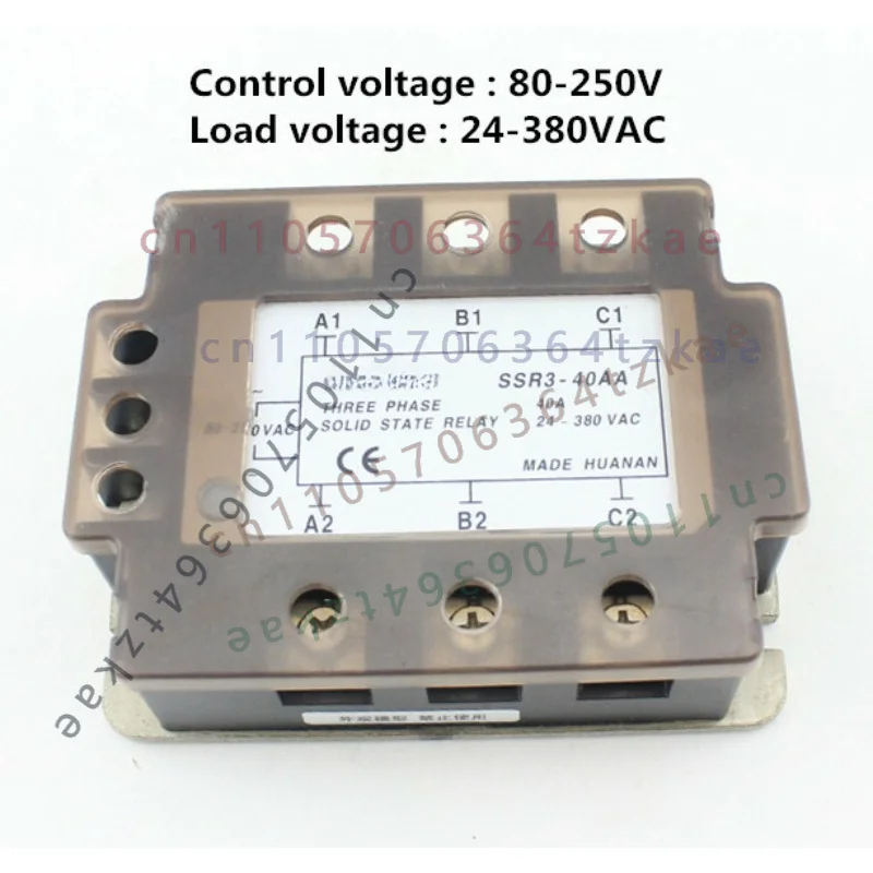 1PCS SSR3-AA Three-phase Solid State Relay 10A 25A 40A 90A AC-AC Input 80-250VAC Output 24-380VAC SSR