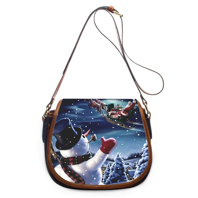 Christmas Santa Claus print new fashion Women Crossbody Bag Luxury Handbags Women Bags Zipper Shoulder Bag women shoulder bag