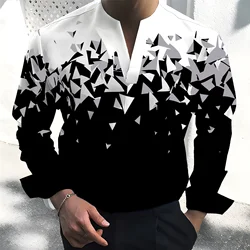 Fashion New Men Shirts Casual Shirt Stripe Designer Print Long Sleeve Tops Mens Clothes Cardigan Blouses High Quality Tops M-3XL