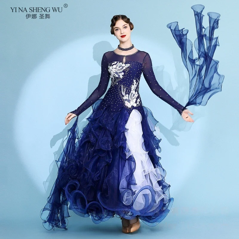 

2026 Modern Dance Dress Costume Ballroom Dance Costume Performance Competition Waltz Dress Romantic and elegant ballroom skirt