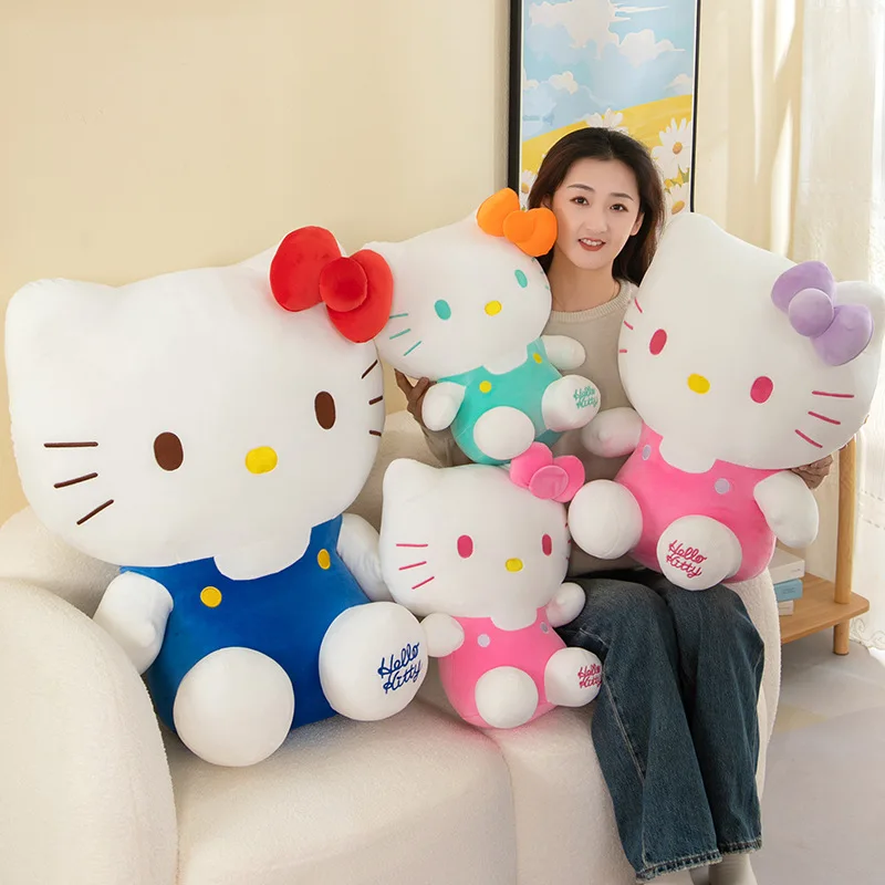 30/40cm Cute Hello Kitty Plush Toy Dopamine Color Transformation KT Cat Doll Hello Kitty Doll Pillow Cloth Dolls