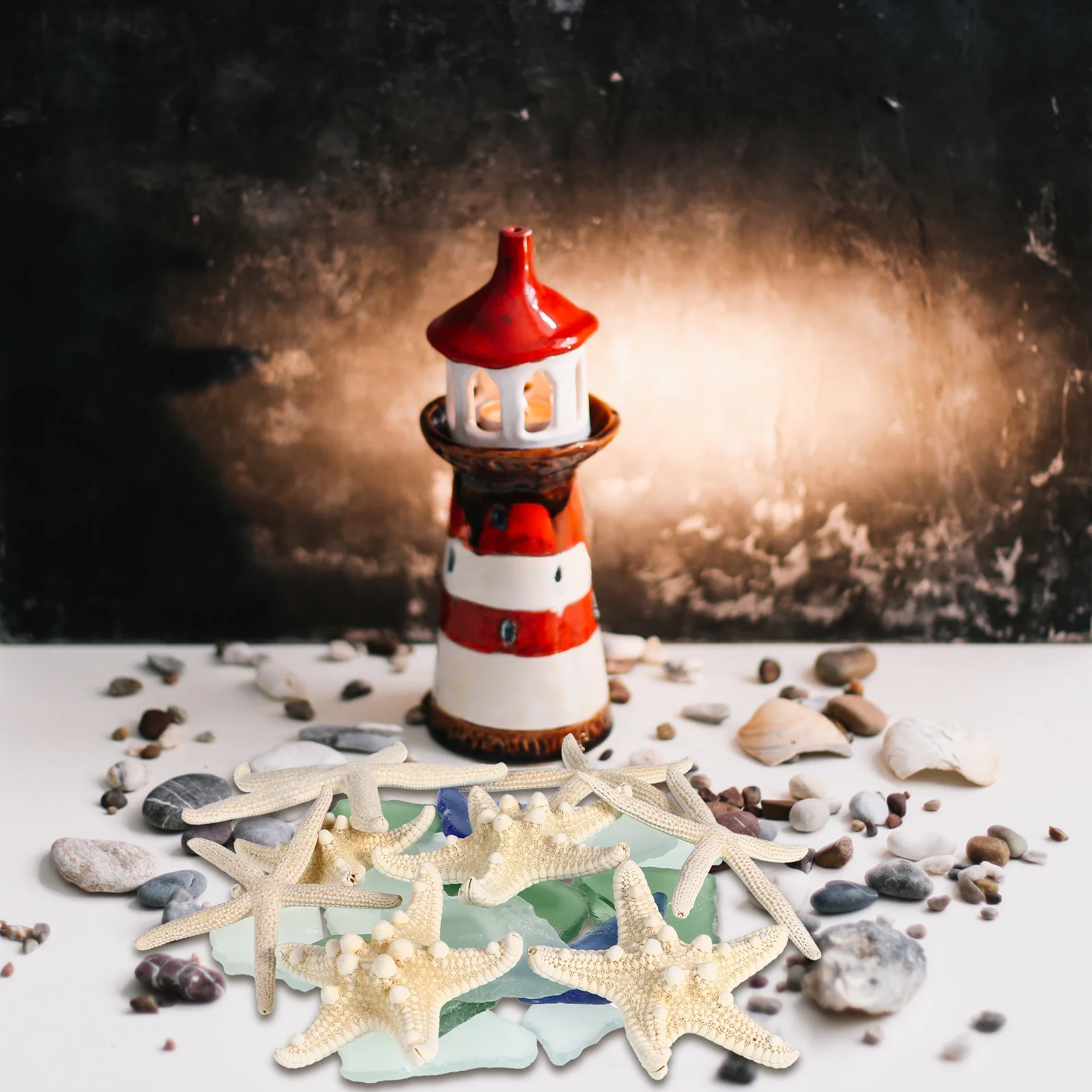 

1 set 1 Set Sea Glass Decor Vase Filler Fish Tank Ornaments Beach Home Decoration Coastal Room Summer Nautical Decor