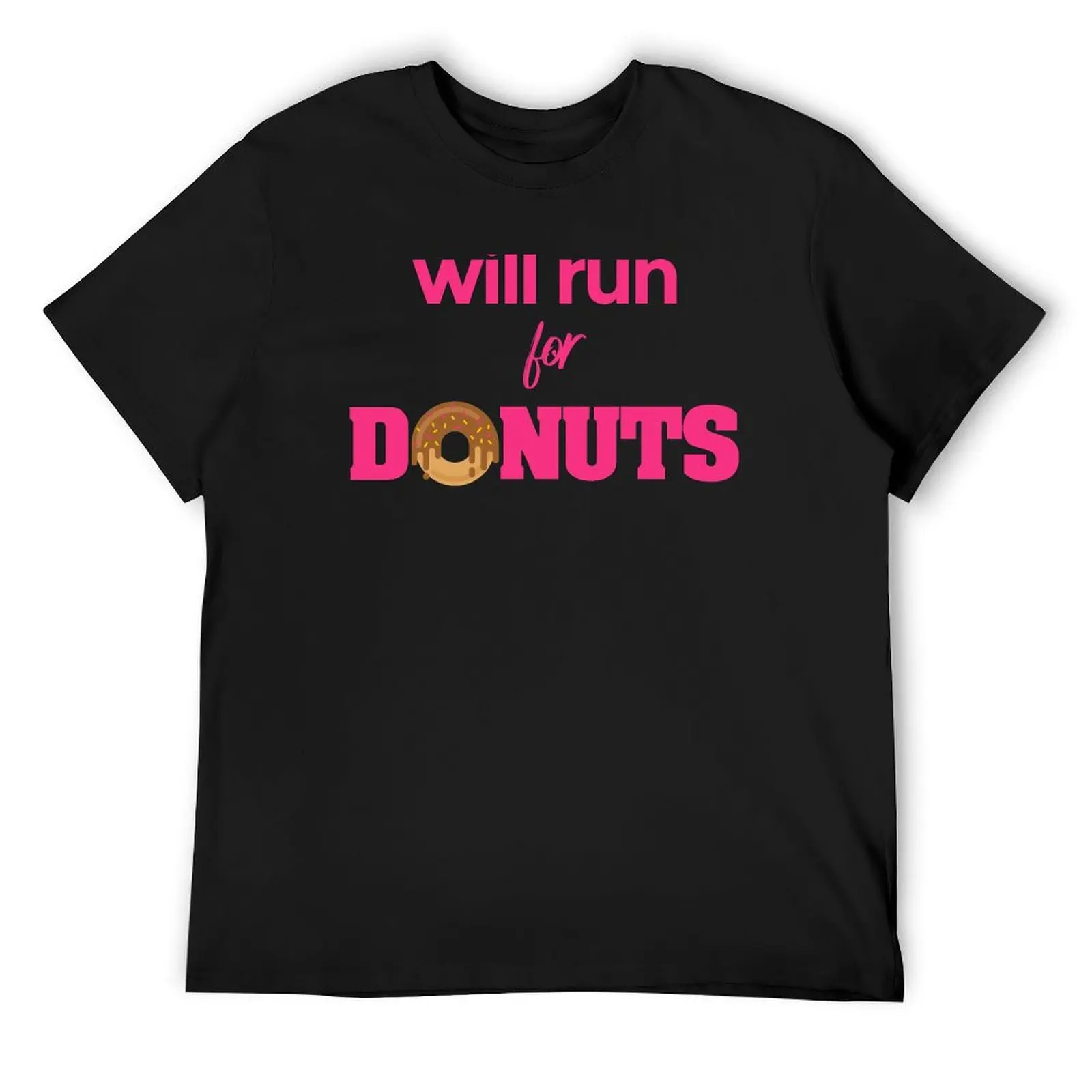 

Will Run For Donuts T-Shirt oversized graphic tee cheap stuff man clothes blue archive Men's t shirts