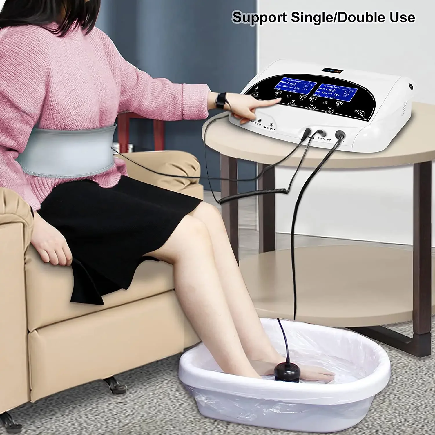 New Dual Ion Foot Bath Detoxification Machine Professional Ion Detoxification System Foot Bath Spa Cleaning